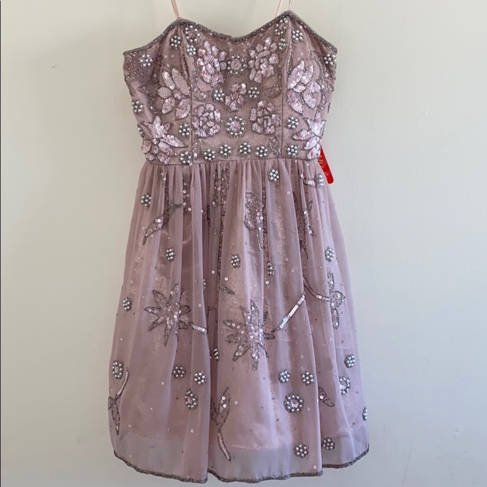 Blush Beaded Cocktail Dress